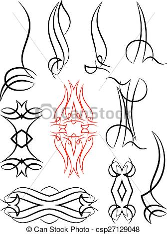 335x470 Pinstripe Graphics Vinyl Ready Vector Art.
