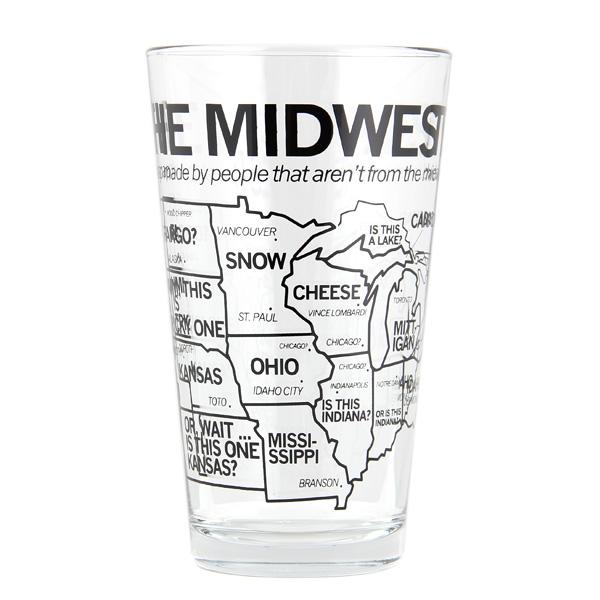 600x600 Midwest Map Pint Glass Raygun