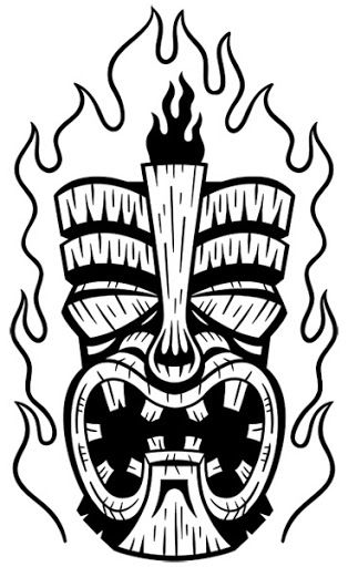 314x512 Tiki Drawings Illustration Sourpuss Pint Glass Art Tikis