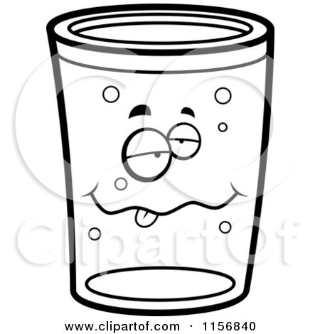 450x470 Cartoon Clipart Of A Black And White Drunk Pint Of Beer