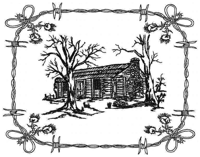 767x600 Uiu094 Framed Pioneer Cottages U And I Unique Embroidery And Art