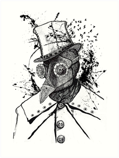 413x549 Plague Doctor Skull Mask Evil Medicine Man Art Prints By Ice