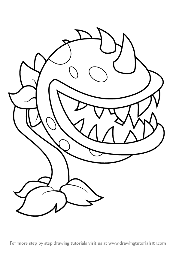 596x843 Learn How To Draw Chomper From Plants Vs. Zombies (Plants Vs