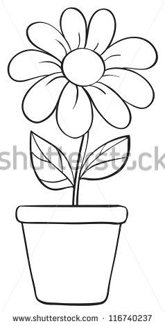 238x470 Gallery Flower Pot Sketch Image,