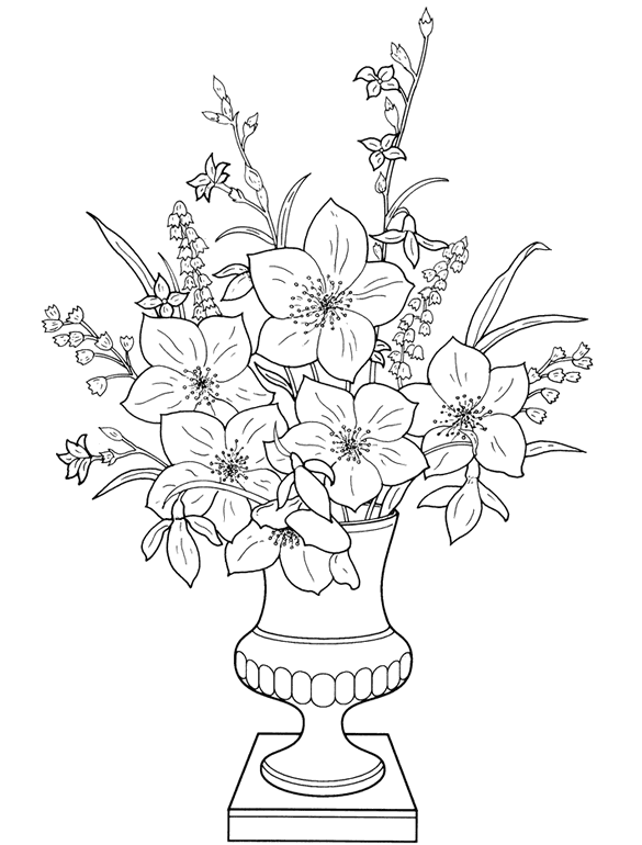 585x770 Pot Plant Clipart Simple Flower