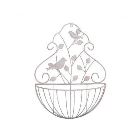 458x458 Small Bayeux Decorative Cream Metal Garden Wall Planters