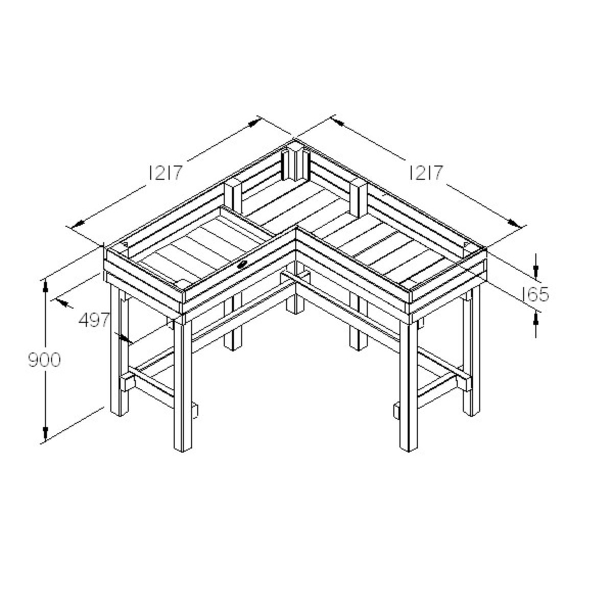 1200x1200 Corner Table Planter