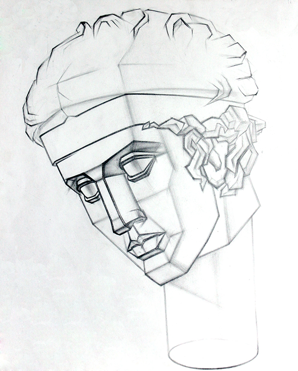 600x747 Study Drawings Of Plaster Head On Behance