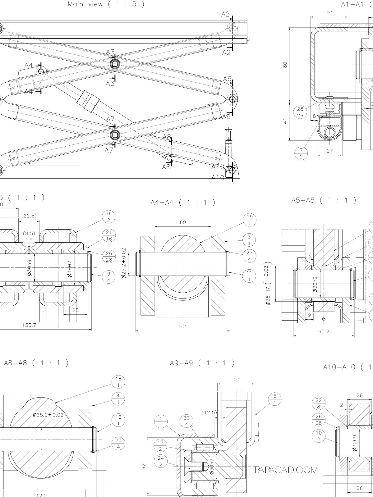 1200x1600 Scissor Lift Table Plans 1000kg