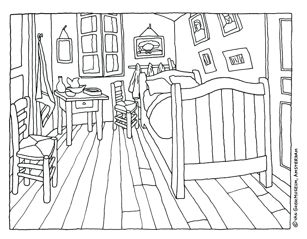 1001x779 Coloring Pages ~ Bedroom Coloring Pages Clean Page Worksheet Black
