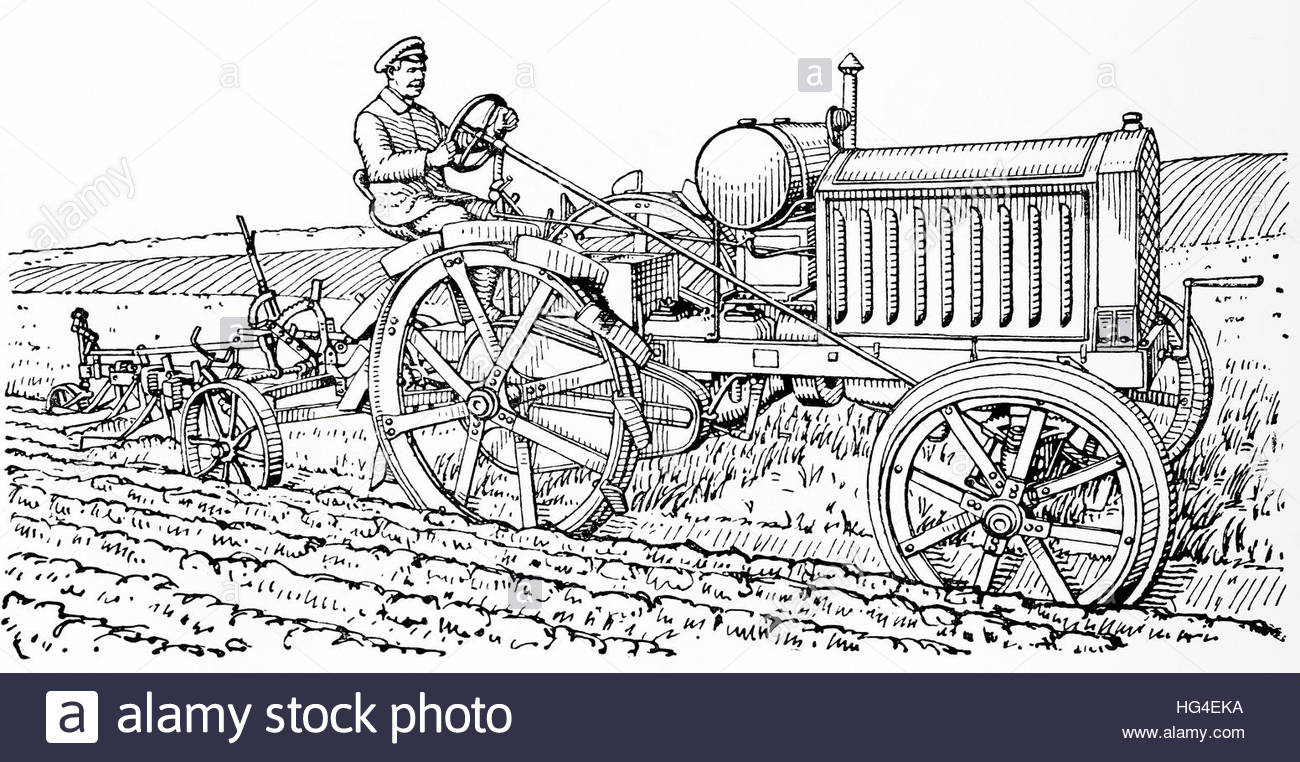 1300x762 An Early 20th Century Steam Motorised Tractor Drawn Furrow Plough