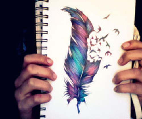 500x417 Draw Feather Plume Bird Uploaded By Dreamer On We Heart It