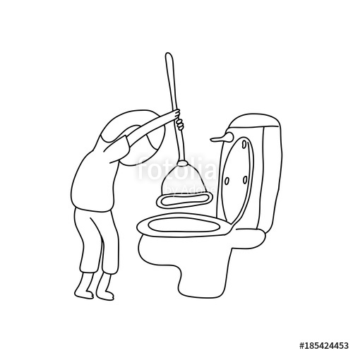 500x500 Unidentified Gender Person Using Rubber Plunger On The Toilet