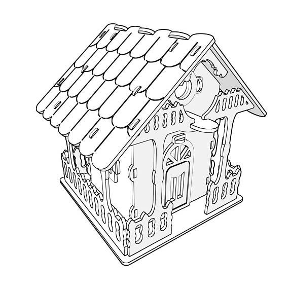 570x570 Big Wooden Birdhouse Design. Vector Projects For Cnc Router