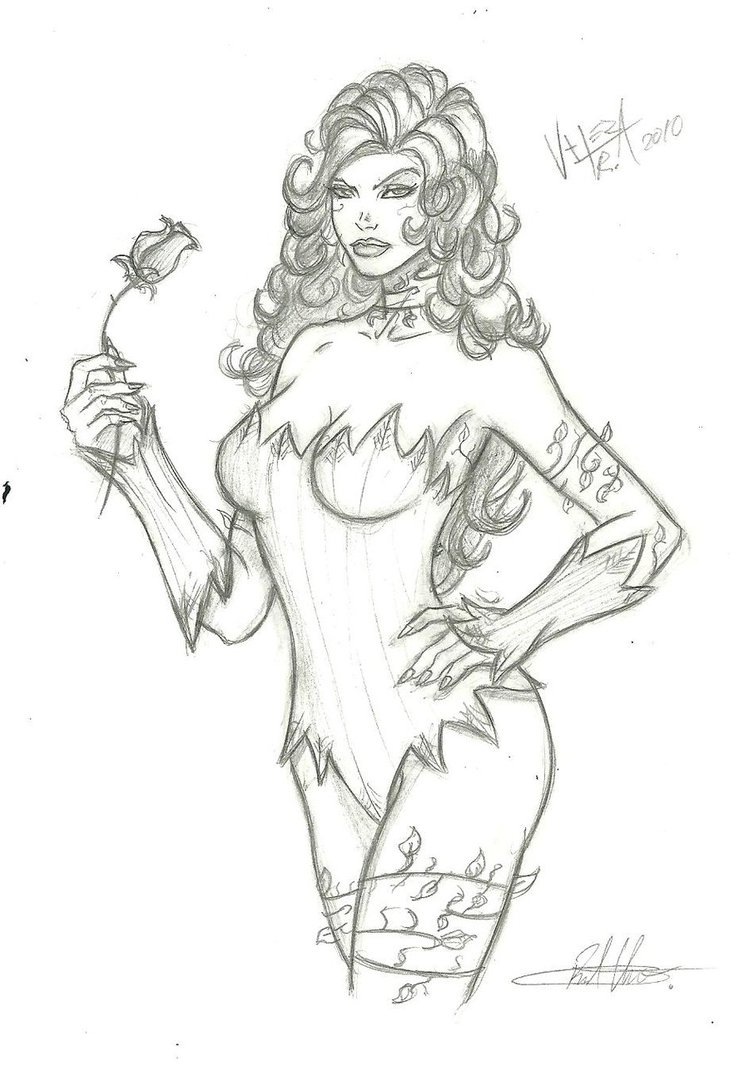 749x1066 Poison Ivy Batman Drawing Poison Ivy Quick Sketch By Rv1994
