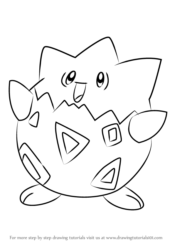 596x842 Learn How To Draw Togepi From Pokemon (Pokemon) Step By Step