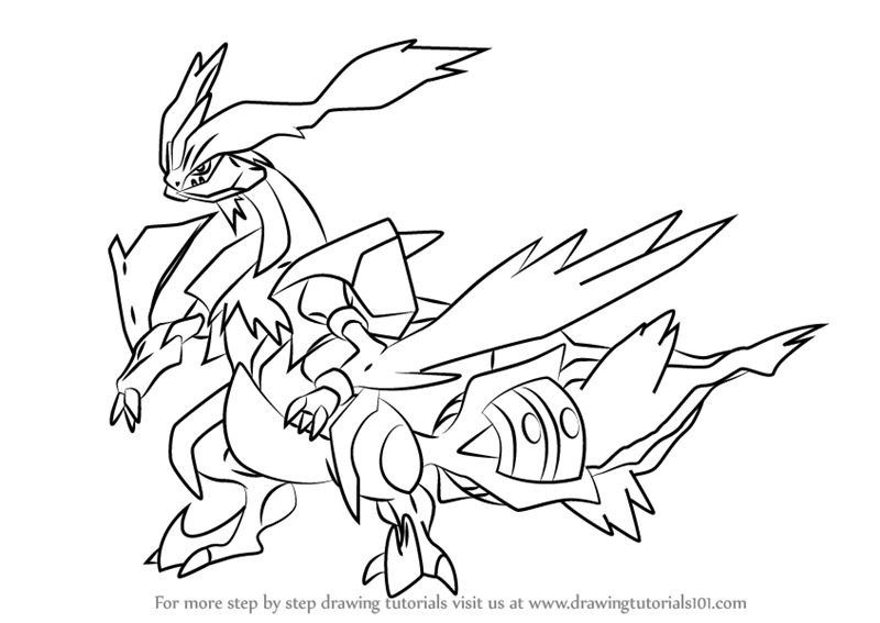 800x567 Learn How To Draw White Kyurem From Pokemon (Pokemon) Step By Step
