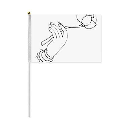 425x425 Buddhism Lotus Hand Line Drawing Pattern Hand Waving