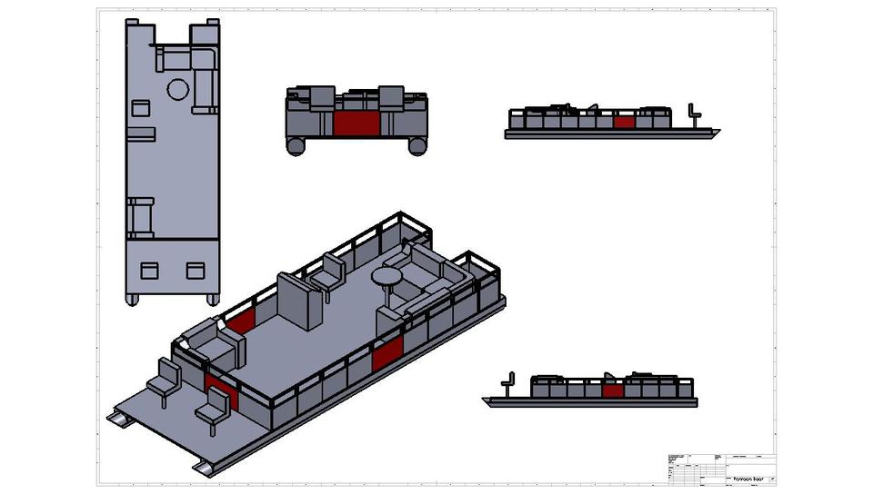 960x544 Pontoon Boat 3d Cad Model Library Grabcad