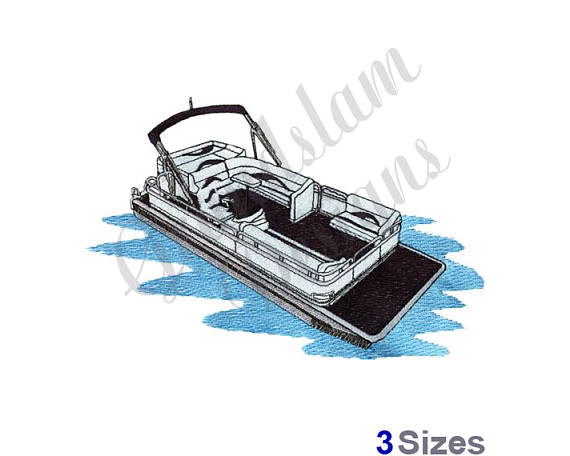 570x456 Pontoon Boat Machine Embroidery Design