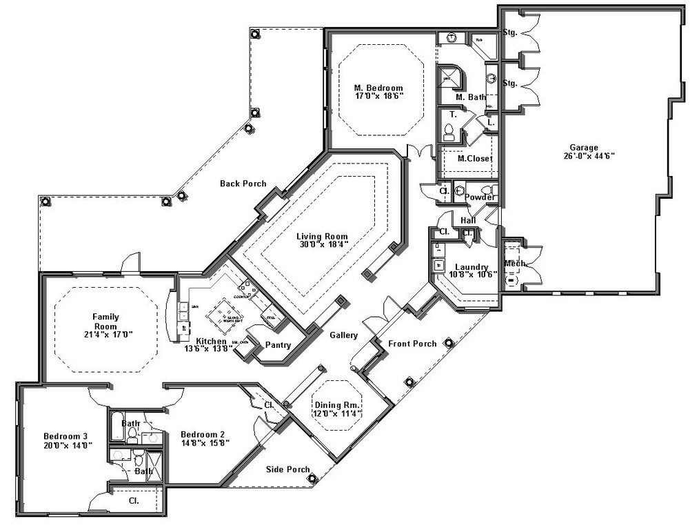 1014x768 Floor Plan Design Open Plans With Wrap Around Porch Indian House