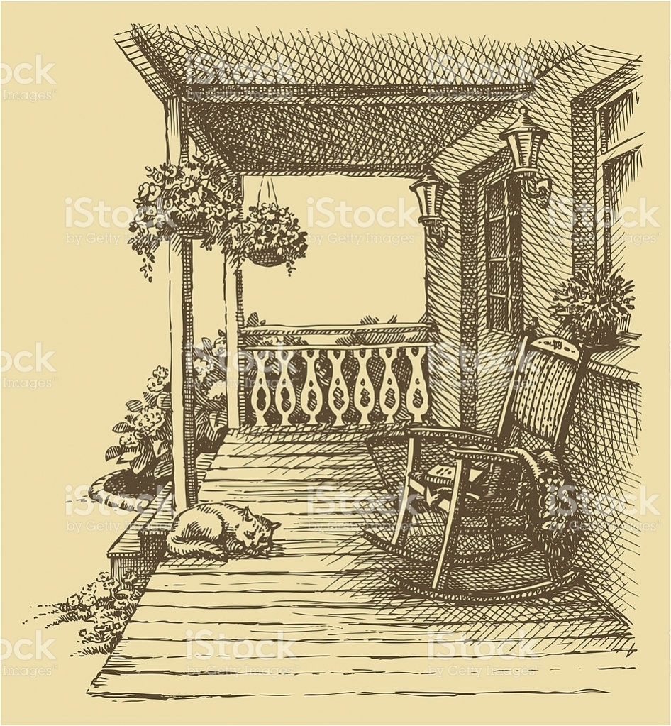 946x1023 Front Porch Clipart Of Nice Vector Drawing Rocking Chair On