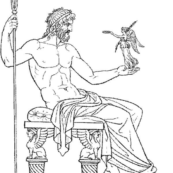 600x600 Greek God Drawings The Sea God Poseidon From Greek Mythology