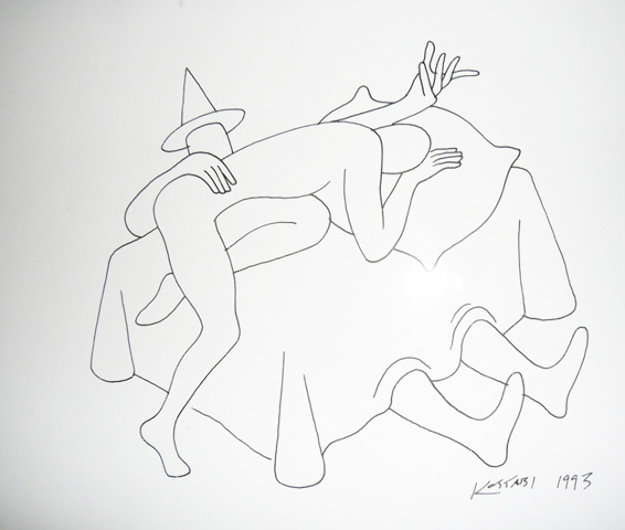 625x530 New Position Drawing 1993 By Mark Kostabi