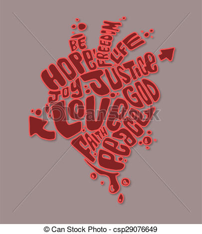 405x470 Positive Heart. Illustration Or Drawing Of A Human Heart Formd By