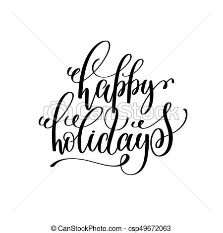 450x470 Happy Holidays Hand Lettering Positive Quote To Christmas Clip