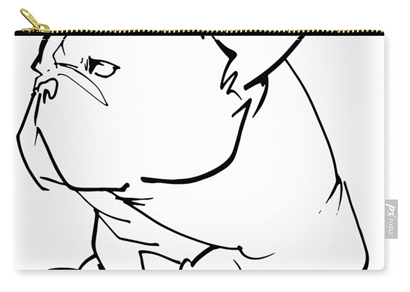 800x570 French Bulldog Gesture Sketch Carry All Pouch For Sale By John Lafree