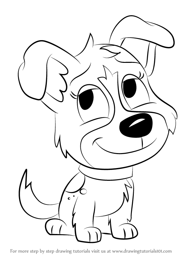596x842 Learn How To Draw Pepper From Pound Puppies (Pound Puppies) Step