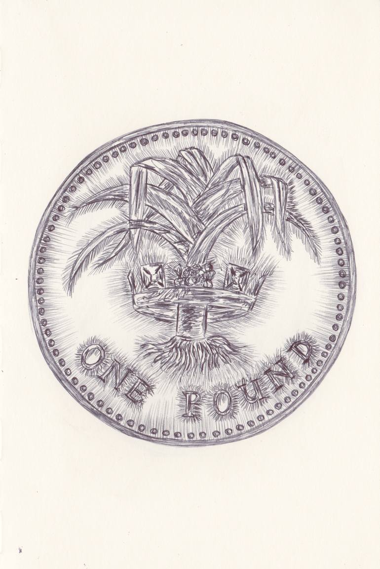 770x1153 Saatchi Art Ballpen 1 Pound Drawing By Ballpointpen Illustrator