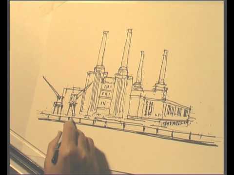 480x360 London Drawing Battersea Power Station