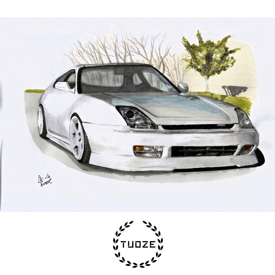 900x900 Honda Prelude Drawing By Tuoze Car Art
