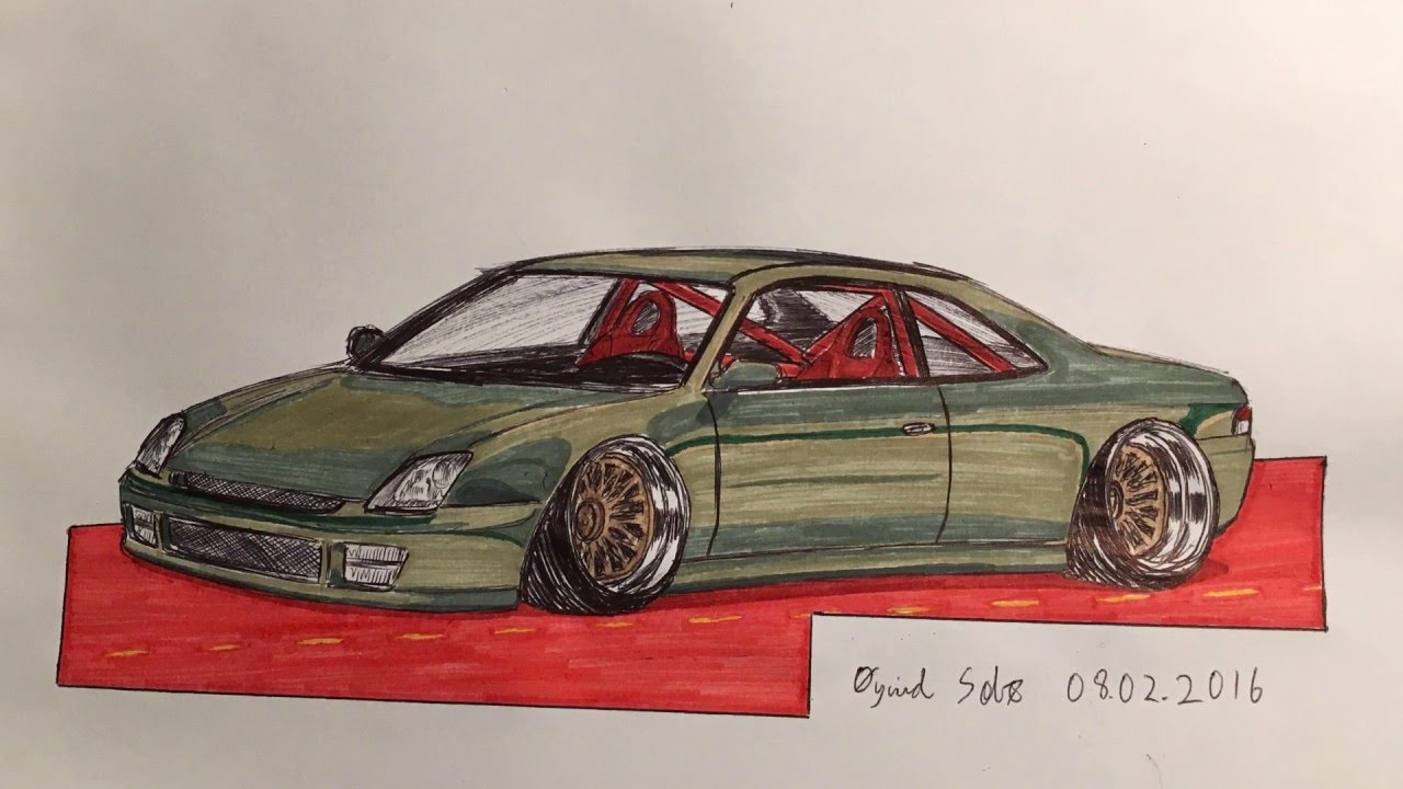 1280x720 Speed Drawing Honda Prelude