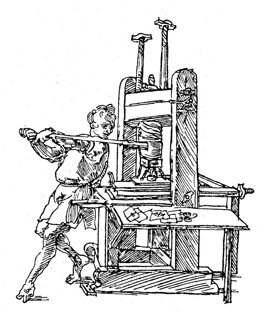 930x1077 Albrecht Durer's Drawing Of A Printing Press, Nuremberg, Germany