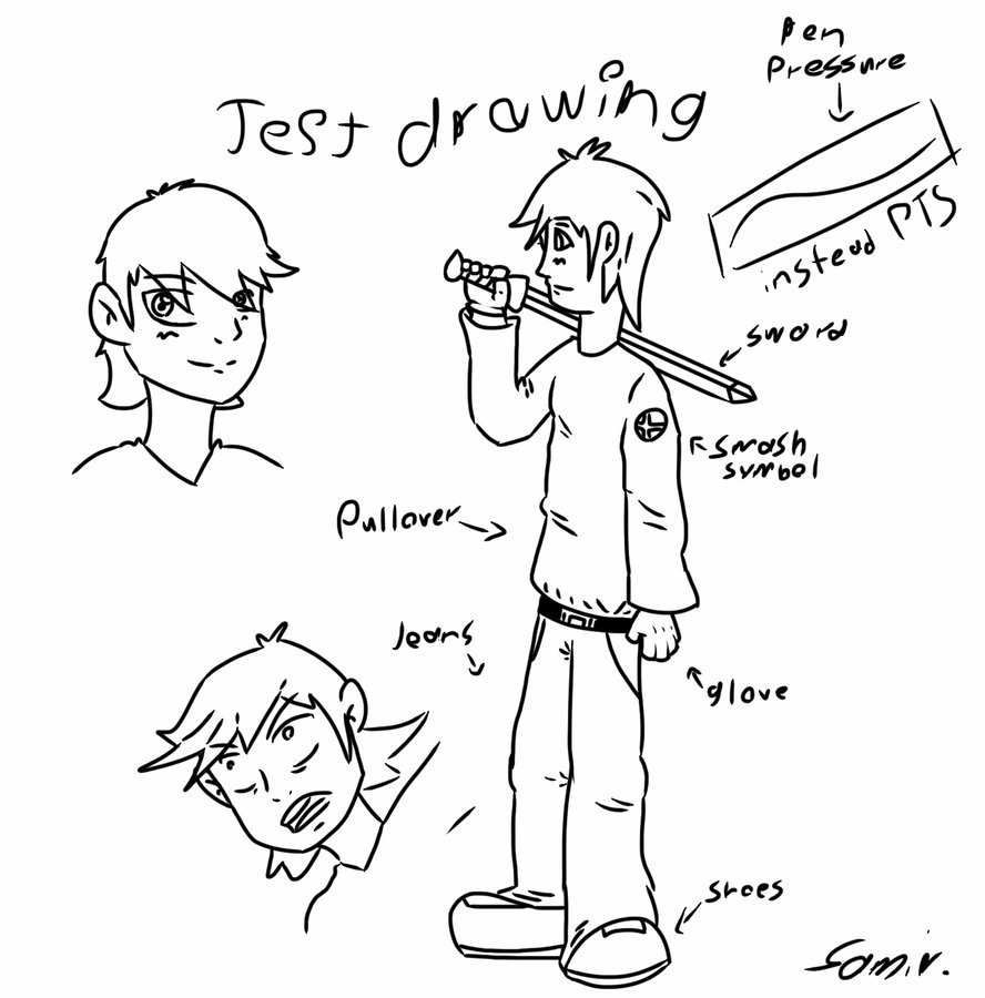 888x900 Test Drawing Anime Pen Pressure And Side Way By Artisterman