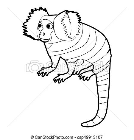 450x470 Small Monkey Icon Outline. Small Monkey Icon In Outline Style