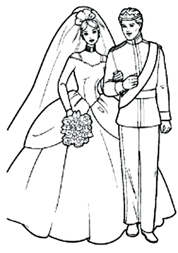 600x855 Barbie Doll Coloring Pages Prince And Princess Barbie Doll