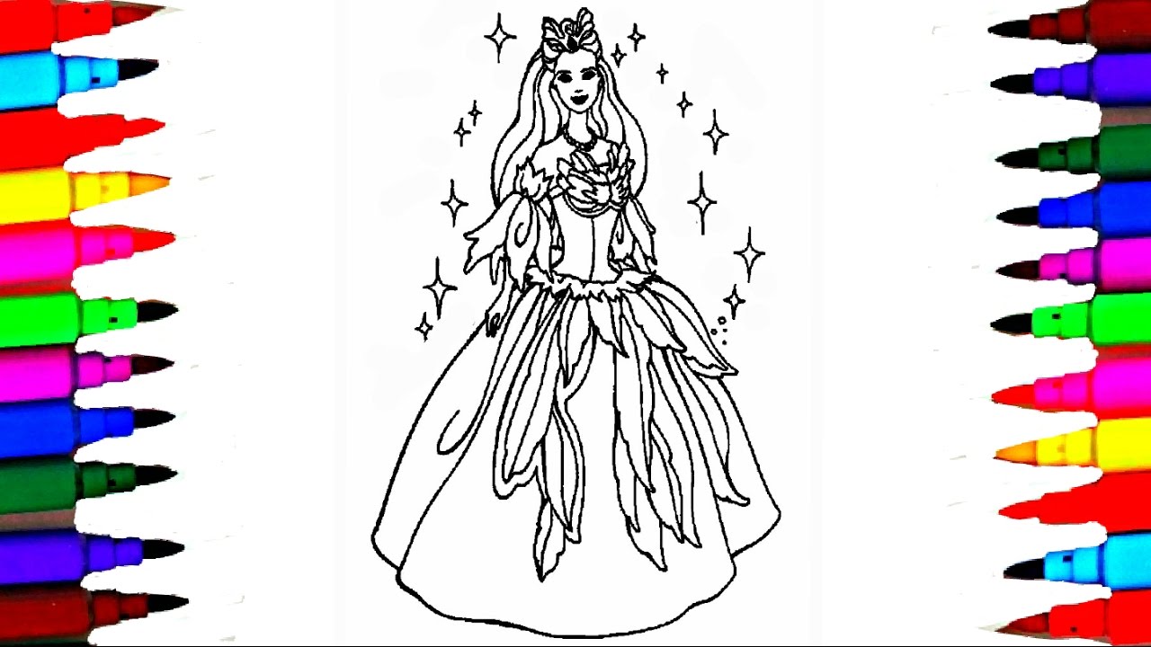 1280x720 Girls Barbie Princess Coloring Pages L Coloring Barbie And Ken