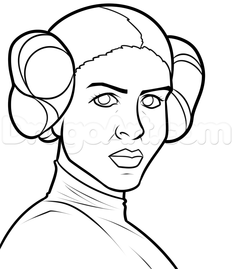 Princess Leia Cartoon Drawing