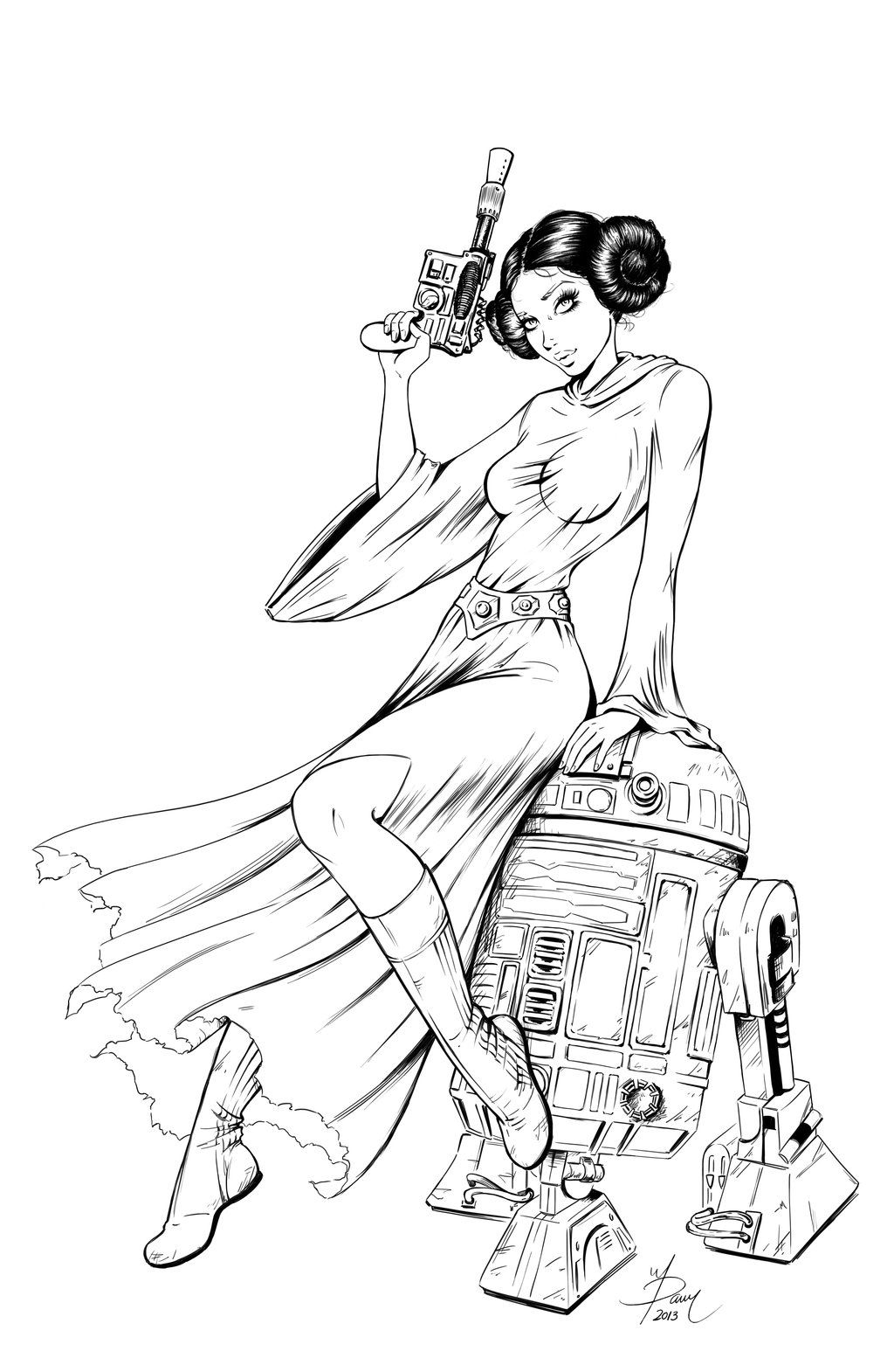 1024x1570 Princess Leia Commission Inked By ~dawn Mcteigue