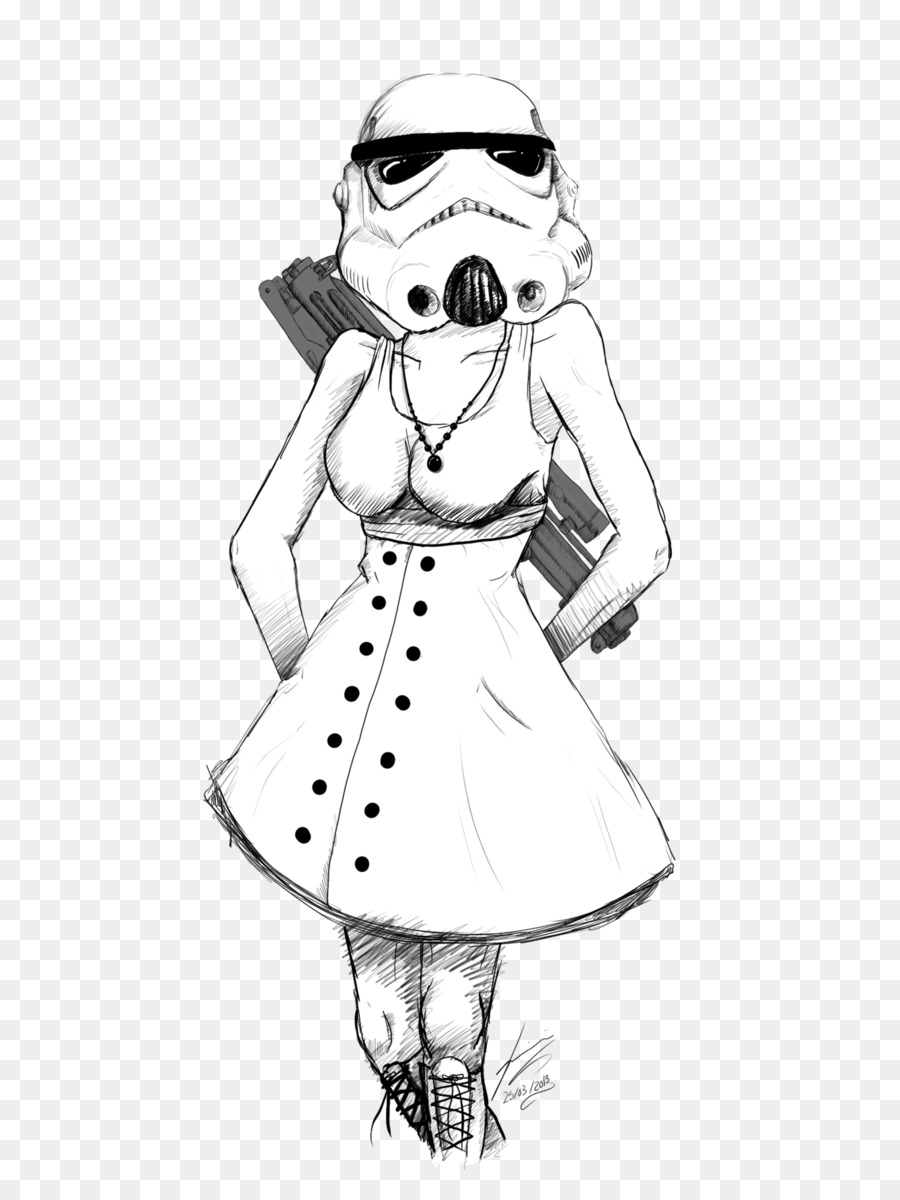 900x1200 Stormtrooper Cartoon Drawing Female Sketch