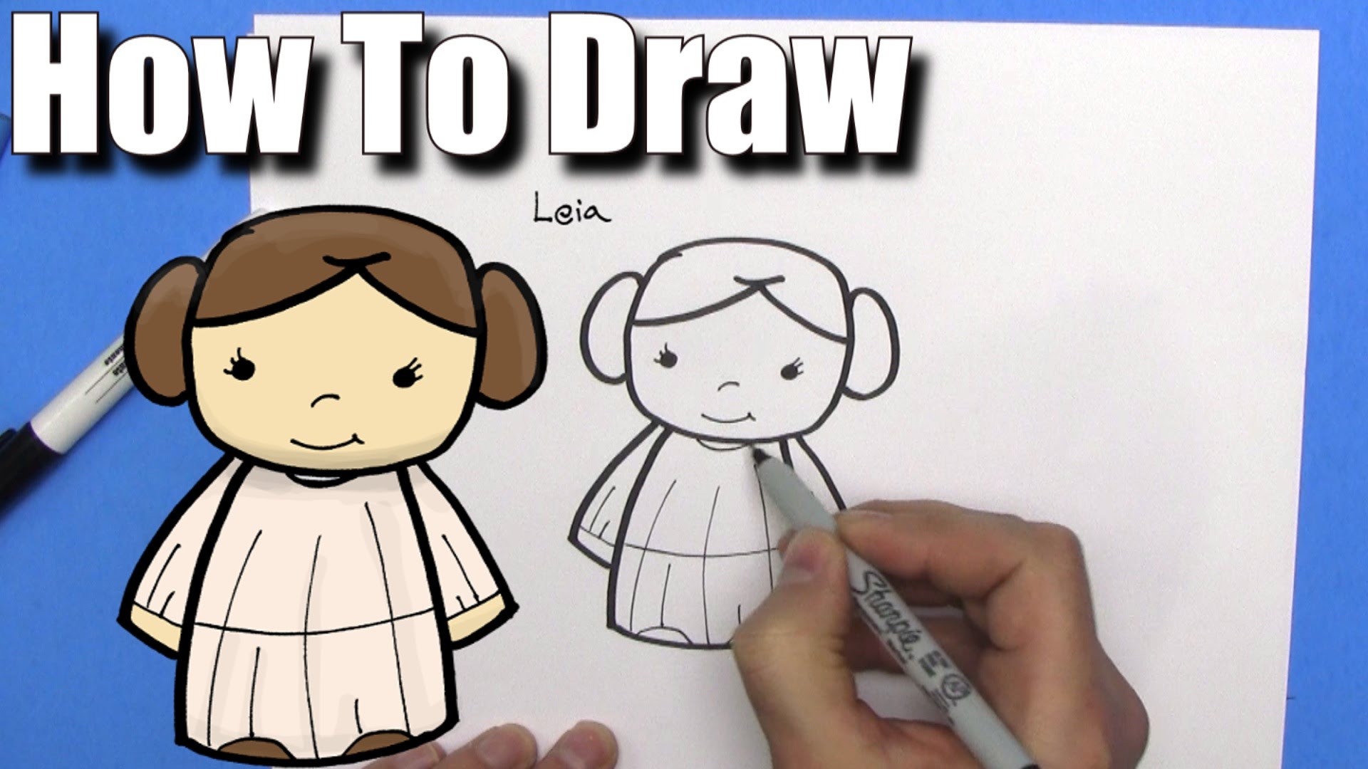 1920x1080 How To Draw Cute Cartoon Princess Leia