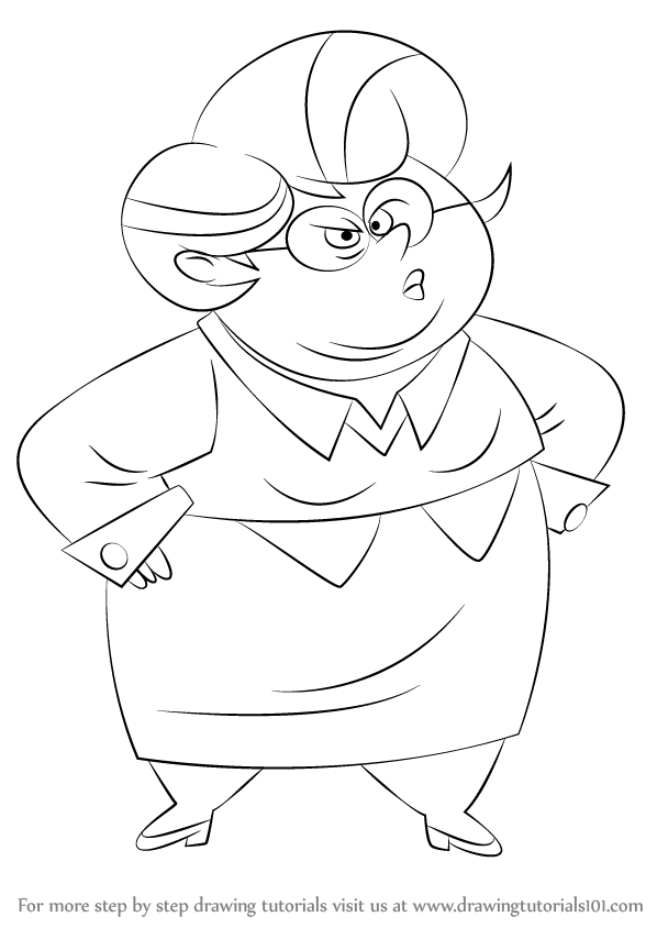 598x844 Learn How To Draw Principal From Supernoobs (Supernoobs) Step By