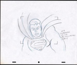 300x255 Original 1970's Superman Cartoon Animation Cel Production Drawing