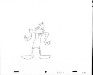 300x242 Warner Bros Animation Art Cel Production Drawing Daffy Duck