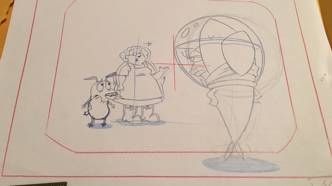 1280x720 Original Cartoon Network Production Drawing From Courage