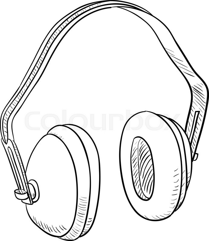 692x800 Hearing Protection Ear Muffs. Template Design Illustration Stock